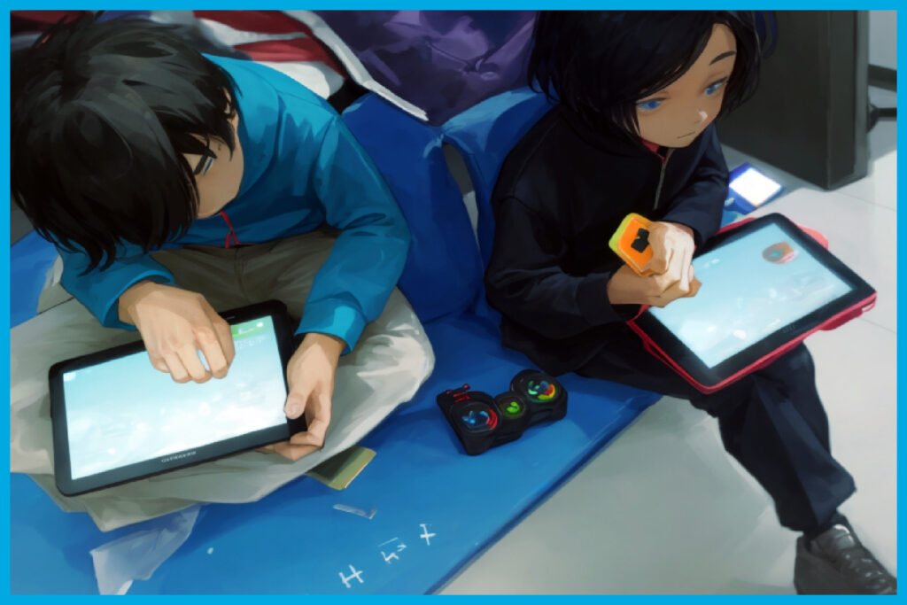 Niños con TDAH juegan a videojuegos educativos
